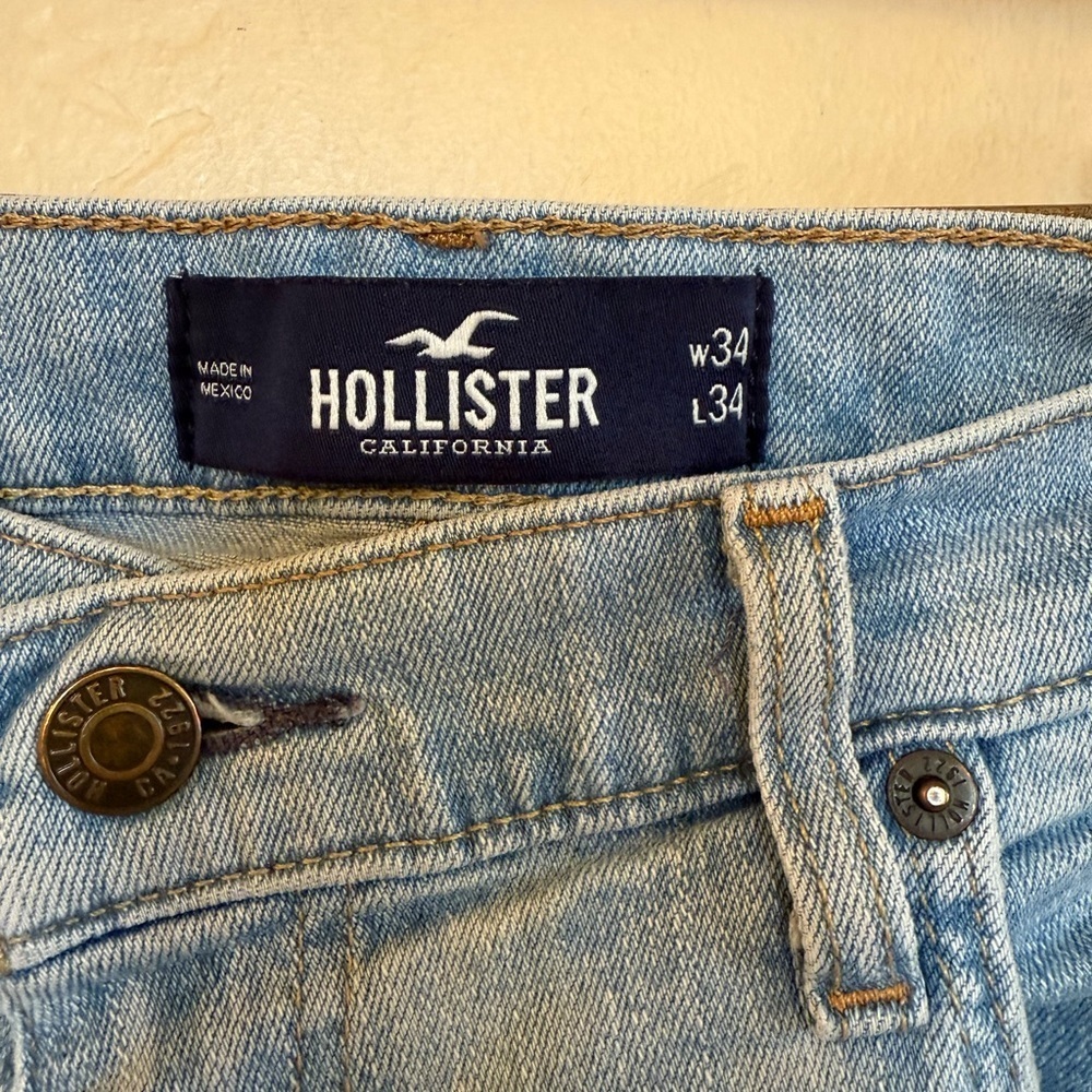 Hollister Light Blue Men's Skinny Jeans - Picture 5 of 7